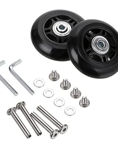 OwnMy 70mm x 24mm Luggage Suitcase Replacement Wheels, Rubber Swivel Caster Wheels Bearings Repair Kits, A Set of 2