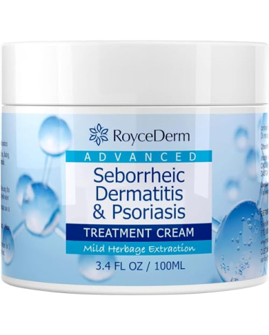 Roycederm Seborrheic Dermatitis Cream, Scalp Treatment for Psoriasis, Folliculitis, Dry Scalp, Dandruff, Anti-Itch Cream for Soothing Relief