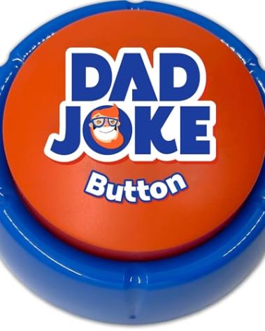 Dad Joke Talking Button with 100+ Hilarious Jokes | The Ultimate Fathers Day Present, Over 100 Corny Jokes That The Whole Family Will Enjoy, Funny Gift for Him