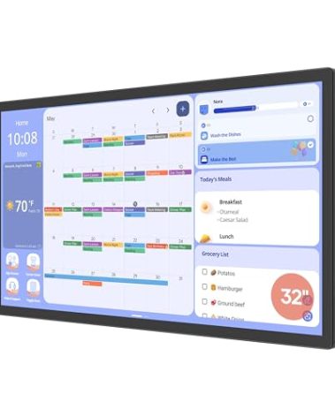 Cozyla Digital Calendar+ 2: 32 inch Wall Planner Touch Screen Chore Chart Customize Dashboard Smart Electronic Calendar for Family Schedules Meal Planner Support Any Google Play App Wall Mount Black