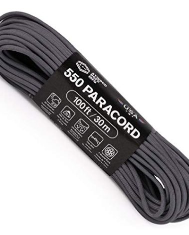Atwood Rope MFG 550 Paracord 100 Feet 7-Strand Core Parachute Cord (Graphite)