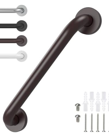 12 Inch Grab Bars for Wall Oil Brown, Safety Shower Grab Bars for Seniors Elderly Handicapped, Handicap Grab Bars for Shower with Concealed Screws, Tesuchan