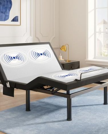 Tami Tami T600 Adjustable Bed Frame Queen Size with Remote & Massage - Electric Beds Bases, Zero Gravity, Dual Side USB, Side Pockets, Nightlight, Quiet Motor, Wireless Remote, 5 Min Easy Assembly