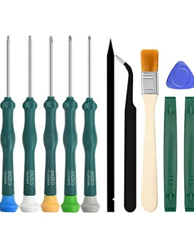 JAOYSTII Cleaning Repair Tool Kit for PS4 PS5, Screwdriver Set with TR9 Torx Security Screwdriver PH00 PH0 PH1 Phillips Screwdriver for Sony Playstation 4&5 Console and Controller Tear Down