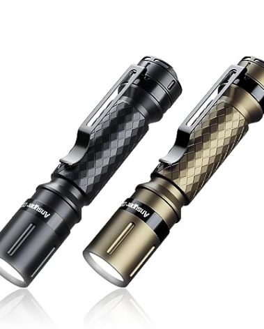 Mini Flashlight 3 Modes Small Flashlights LED Powerful High Lumens Tactical Pen Light with Clip,Slim Portable Pocket Compact Torch for Emergency Inspection AAA Battery Water-Resistant (Black & Gold)