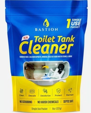 Bastion Toilet Tank Cleaner, Single Use 8oz (227g) Packet (*Not For Toilet Bowl*) Removes Rust, Calcium Deposits, Mineral Build Up, & Hard Water Stains