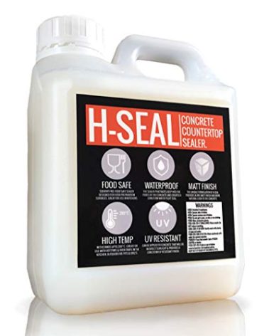 H-SEAL Concrete COUNTERTOP/WORKTOP Sealer | Food Safe/Grade | High Temp | Matte Finish | Waterproof | UV Resistant (1 Liter)
