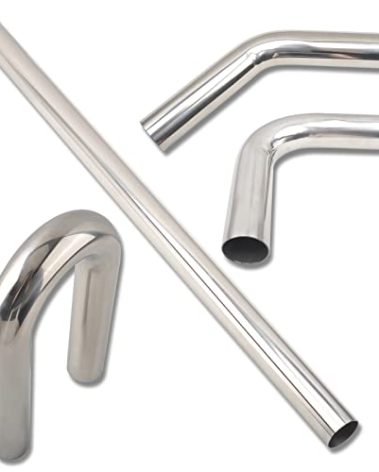 FGJQEFG 4 Inch DIY Custom Mandrel Exhaust Pipe Tube Pipe, 40 Inch Straight Pipe, 4''OD Straight & Mandrel Bend Pipe(45/90/180 Degree) Kits, T304 Stainless Steel, Universal Fitment - 4PCS