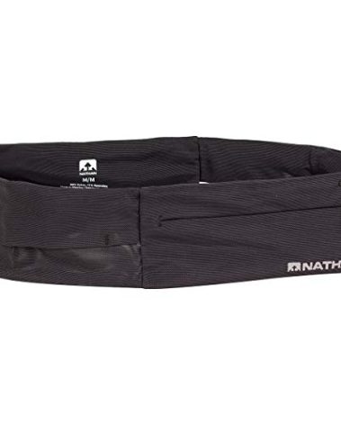 Nathan Zipster Running Belt for Men and Women, Bounce Free Waist Pack, Running Fanny Pack Women, Pockets with Zippers, Fits All iPhones