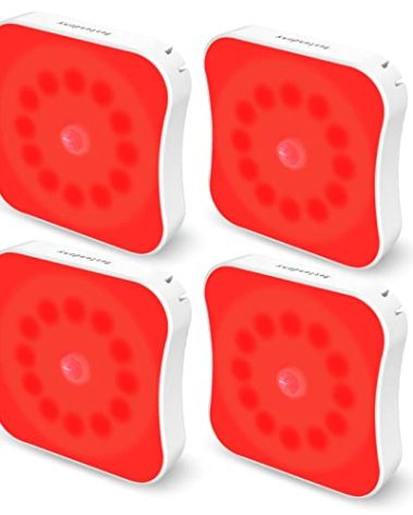Bestendony Red Light Night Lights Motion Sensor Lights Rechargeable Battery Night Lights Magnetic Red Lights for Sleep Aid, Bathroom, Bedroom, Stair, Travel, Kids Room, 4 Pack