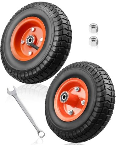 9 Inch Replacement Wheel Kit Compatible with Mil.waukee Packout Wheels Rolling Tool Box 48-22-8426 45-94-8426, Alloy Rubber Wheels Reduce Vibration and Noise