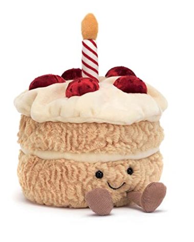 Jellycat Amuseables Birthday Cake Stuffed Toy, 6 inches | Dessert Plush | Birthday Gift