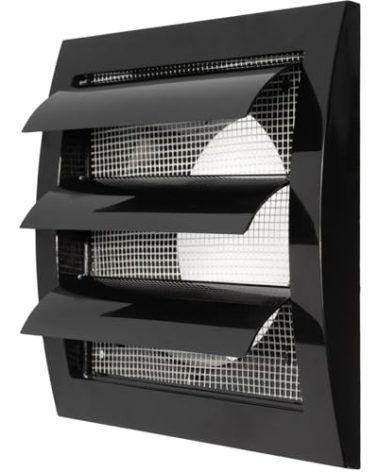 Black Exhaust Hood Vent 4'' Inch with Built-in Pest Guard Screen and Flange, White, Air Vent Cover, HVAC Exhaust Vent Duct Cover, Exhaust Cap