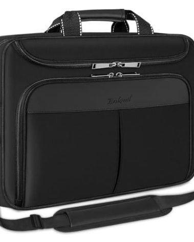 Enkinil 17 inch Waterproof Protective Laptop Messenger Briefcase with Adjustable Shoulder Strap, Men Women Travel/Business Bag Compatible with HP ZBook,ThinkPad,DELL Inspiron