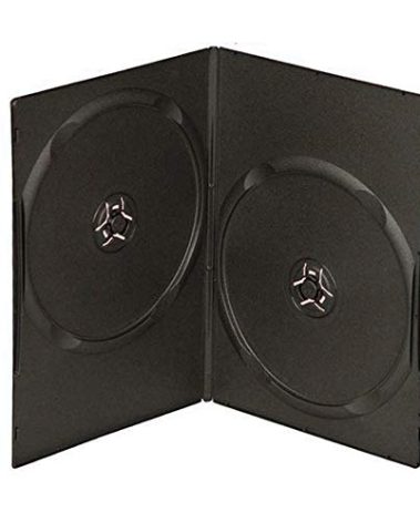 Maxtek 7mm Slim Black Double CD/DVD Case, 50 Pieces Pack.