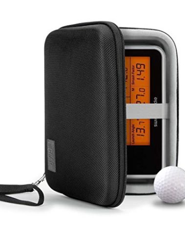 USA Gear Golf Launch Monitor Case, Swing Caddie Hard Case with Scratch Resistant Interior, Water Resistant Exterior - Compatible with Swing Caddie SC300i, Voice Caddie, Garmin R10 and More - Black