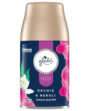 Glade Automatic Spray Refill, Air Freshener for Home and Bathroom, Orchid & Neroli, Fresh Collection, 6.2 Oz