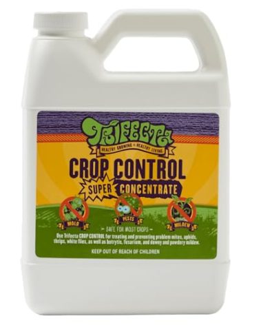 Trifecta Crop Control Super Concentrate All-in-One Natural Pesticide, Fungicide, Miticide, Insecticide, Help Defeat Spider Mites, Powdery Mildew, Botrytis, Mold, and More on Plants 4 OZ