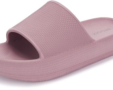 BRONAX Slides for Women Pillow Pool Bathroom Beach House Open Toe Garden Sandals Ladies Female Summer Bath Spa House Home Comfy Cushioned Thick Sole 40-41 Blush