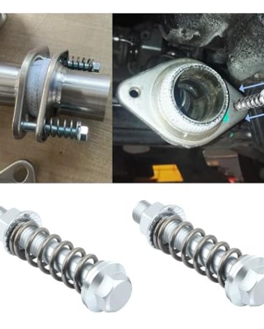 2PCS Car Exhaust Manifold Bolts,Steel M10x1.5 mm Exhaust Bolts and Nuts Kit with Springs for Exhaust Gasket,Professional Exhaust Flange Bolts Car Accessories for Most Cars
