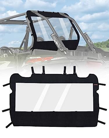ZIDIYORUO UTV Soft Rear Windshield -Polaris RZR Back Window - Durable, Easy Install, Compatible with RZR XP 1000 & TURBO (2014-2023) - Rear Wind Cover Keeps Air/Rain/Dust/Pebbles/Mud Away from Seats