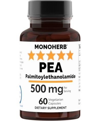 Palmitoylethanolamide Pea 500 mg - 60 Veg Capsules | 250 mg per Capsule - Serving Size 2 Capsules: 500 mg - 30 Servings