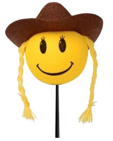 HappyBalls Cute Happy Smiley Country Cowgirl Antenna Topper Car Charm Accessory