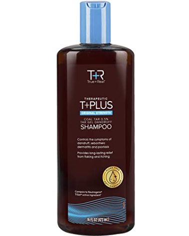 True+Real Coal Tar Therapeutic Plus Tar Gel Anti-Dandruff Shampoo 0.5% Coal Tar, 16 Fl Oz, Original Strength