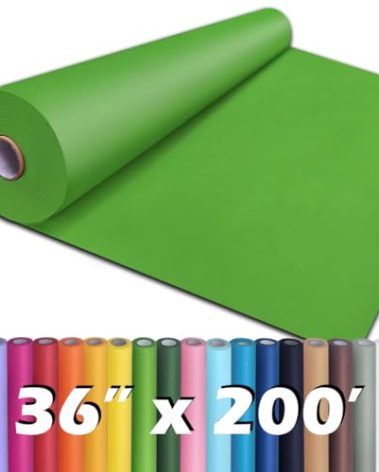 PerkHomy 36" x 2,400" (200') Medium Green Kraft Paper Roll for Craft Bulletin Board Paper Art Table Covering Crafting Gift Wrapping Bouquet Packing Parcel 80GSM 55LB (Medium Green, 36" x 200')