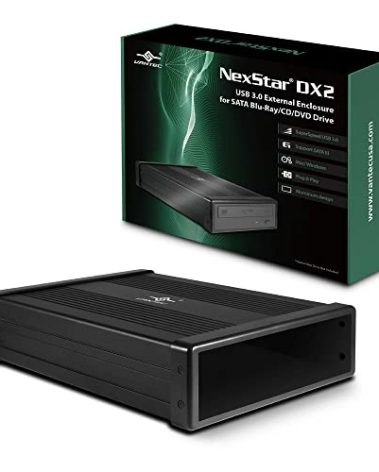 Vantec NexStar DX2 USB 3.0 External Enclosure Design for 5.25" Blu-Ray/CD/DVD SATA Drive, Second Generation of DX, No Drivers Needed, Aluminum Alloy (NST-540S3-BK)