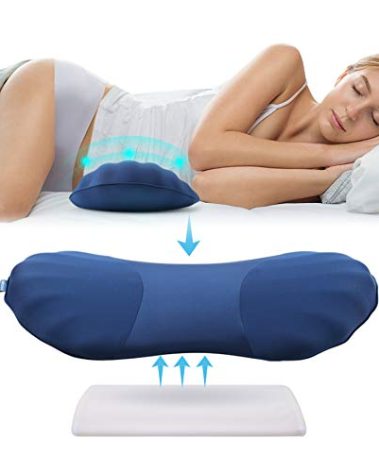 RESTCLOUD Adjustable Lumbar Support Pillow for Sleeping Memory Foam Back Support Pillow for Lower Back Pain Relief and Sleeping, Lumbar Support Pillow for Bed and Chair