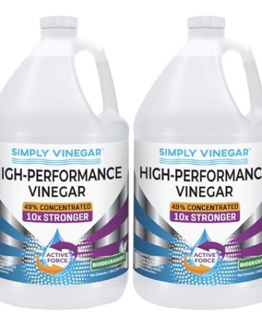 Simply Vinegar Industrial Strength 49% Vinegar – High-Performance Concentrated Cleaner for Home, Garden, Driveways & More – Biodegradable & Bleach-Free (Not for Food Use) - 128 oz (Pack of 2)