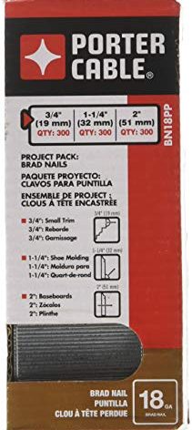 PORTER-CABLE Brad Nails, Project Pack, 18GA, 300 x 5/8 in., 300 x 1-1/4 in., 300 x 2 in. 900-Pack (BN18PP)