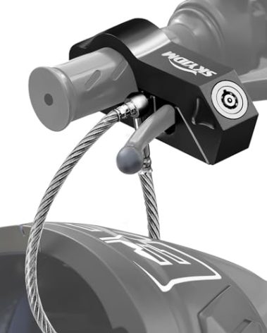 SKYJDM Motorcycle Lock Combo - Helmet and Brake Anti-Theft Grip for All Motorcycle, Bike, ATV, Scooter With Handlebar Diameters Within 1.3-1.5 Inches (Black)