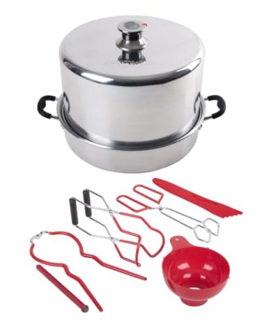 Kitchen Crop Steam Canner with Temperature Indicator (Aluminum Steam Canner + Tools)
