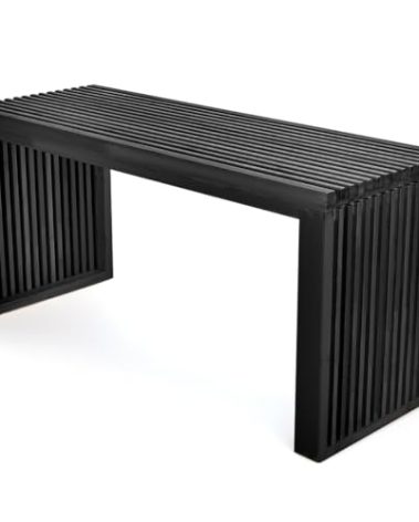 APRTAT Bamboo Dining Bench, 35 inch Farmhouse Decor Indoor Kitchen Table Bench, Entryway Shoe Rack Bench, Outdoor Bench, Solid Bamboo Benches for Living Room, Hallway, Bedroom, Bathroom