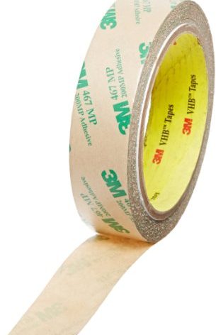 3M 467MP Clear Adhesive Transfer Tape, 1" Width x 20yd Length (1 roll)