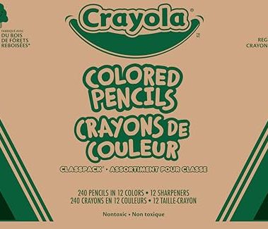 Crayola Colored Pencils Classpack (240ct), Must Have Teacher Supplies, Bulk Colored Pencils for School Classrooms, 12 Colors, Back to School Essentials