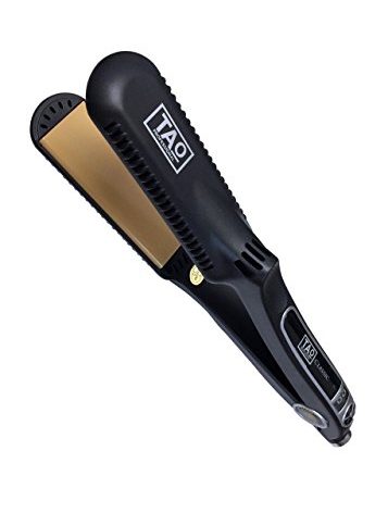 TAO Pro - Nano CERAMIC Plate Hair Straightener - Styling Iron with Digital Controls - Dual Voltage - Built-in ION Generator- Heats to 450 degrees