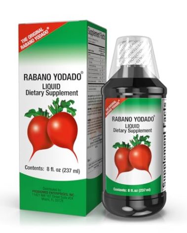 Rabano Yodado, Enhances Your Body Energy, Improves Immunity, Horseradish Extract, 8 FL Oz, Bottle, Red