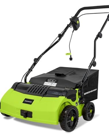 RGS Living GreenSweep V2 | Artificial Grass Electric Sweeper Rake Vacuum 45L Collection Bag, 5 Adjustable Heights, Foldable Handle