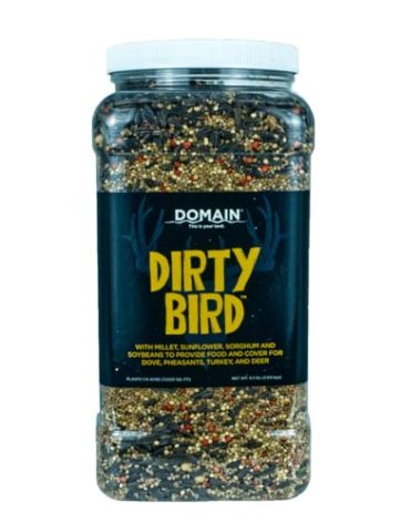 Domain Outdoor Dirty Bird Food Plot Seed Mix for Doves, Pheasants, Turkey and Deer, 1/4 Acre, 2 Varieties of Millet, Sunflower, Sorghum and Soybeans, Designed to Attract, Provide Habitat and Food
