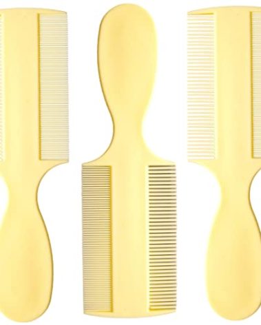 Vakly Fine Tooth Baby Comb [Pack of 3] Double Sided Hair Comb For Babies With Extra Fine Rounded Teeth for Newborn Baby's and Infants and Toddlers with Cradle Cap and Adults with Dandruff and Lice