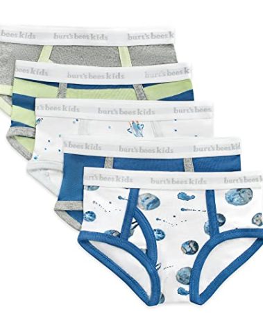 Burt's Bees Baby Baby Toddler Boys' Underwear, Organic Cotton, Tag-Free Comfort Briefs, Space Shuttles, 4-5T