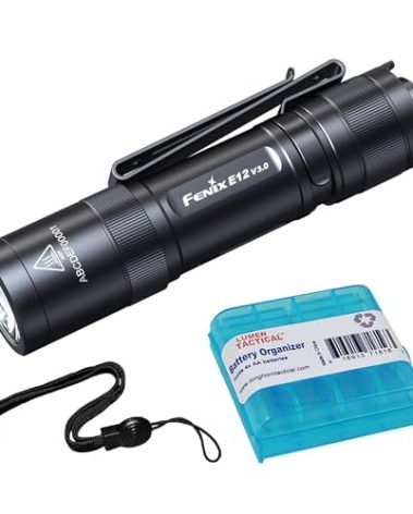 Fenix E12 V3.0 EDC Flashlight Penlight, 200 Lumen 1xAA Battery Designed for Everyday Carry with Lumentac Battery Organizer
