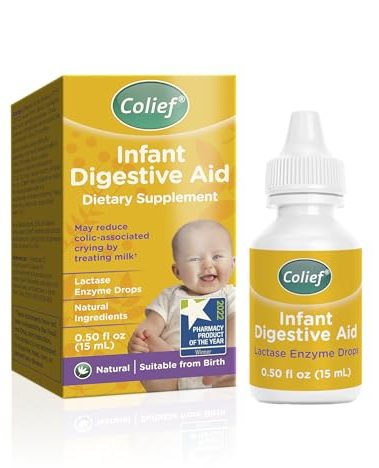 Colief Infant Digestive Aid | Gas Drops for Babies | Natural & Safe Infant Gas Relief | Reduces Baby Colic, Tummy Bloating, Fussing & Crying | 90 Servings | 0.5 Fl Oz (Single Pack)