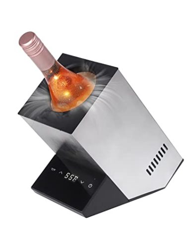 Electric Wine Chiller, Single Bottle Cooler for 750ml Wine or Some Champagne,Stainless Steel Iceless Cooler Keep Cold Up to 24h,Kitchen,Bar and RV Vino Accessory,Gift for Vino Lover