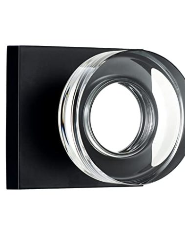 coolnews Matte Black Door Knob Glass Door Knobs Interior Privacy Door Knobs with Lock for Bathroom and Bedroom Vintage Crystal Door Knobs