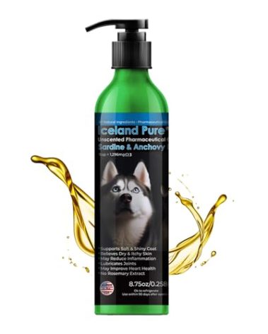 Sardine Anchovy Oil | 1296mg Omega | Unscented Pharmaceutical Grade | for Dogs & Cats | BPA-Free Brushed Aluminum Epoxy Coated Bottle with Pump 8.75oz