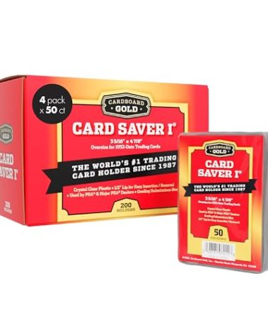 Cardboard Gold Card Saver 1-200 Count - Semi Rigid Card Holder, Trading Card Protectors - PSA-Approved Cardsaver for Baseball, Trading, Sports Cards - Card Sleeves, Binder, & Storage Box Compatible